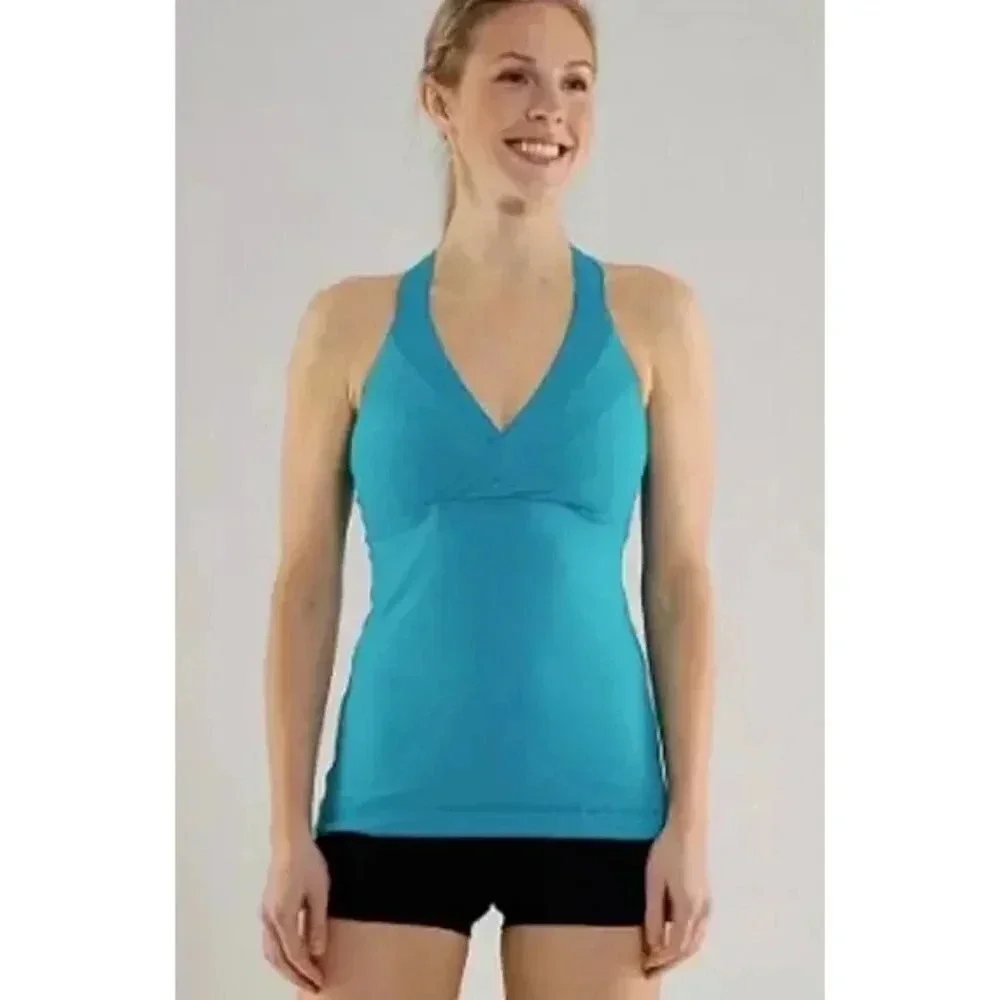 Lululemon Deep Breath Teal Racerback Tank - Picture 1 of 11